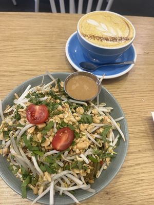 Cloud bowl and curcuma latte  at Cloud Cakes -  Notre Dame de Lorette in Paris