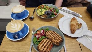 Grilled cheese sandwich and tofu scramble pancakes at Cloud Cakes -  Notre Dame de Lorette in Paris