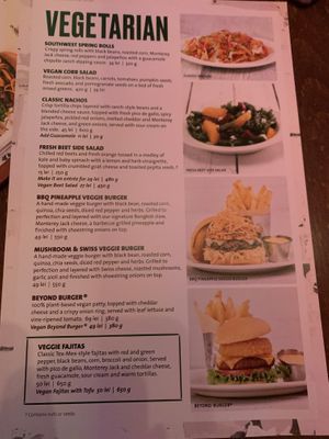 Menu at Hard Rock Cafe in Bucharest