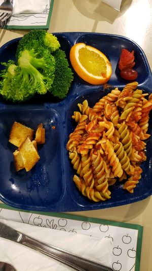 Kids plate - tofu and pasta marinara at Pita Jungle in Tucson