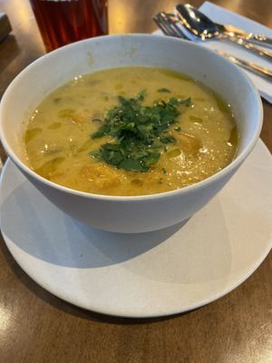 Vegan squash soup of the day at Flower Child in Mclean