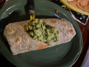 huge burrito (black bean and no dairy)    at Jimmy Carter's in San Diego