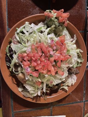 veggie tostada (no dairy)  at Jimmy Carter's in San Diego