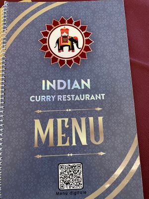 Menu front at Indian Curry Restaurant in Catania
