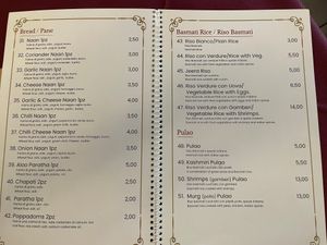 Breads & Rice at Indian Curry Restaurant in Catania