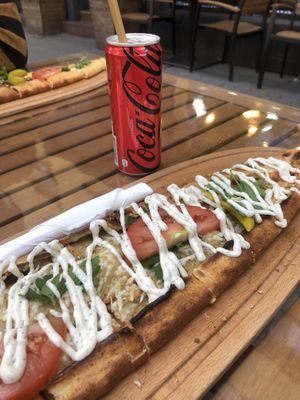 Vegan seitan Pide with v-cheese   at Yufkam & Co. Spezialitäten in Mannheim