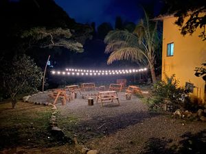Back patio near river  at Ngadri in Boquete