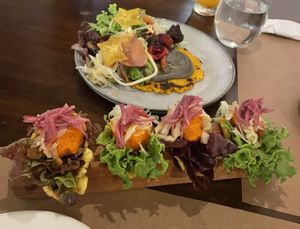 Taco’s (front) and grandmothers tortilla (back)  at Ngadri in Boquete