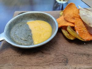The eggplant dip on the left is absolutely perfect. at Ngadri in Boquete