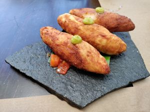 Carimañolas with smoked vegan cheese (not enough filling to detect that taste) at Ngadri in Boquete
