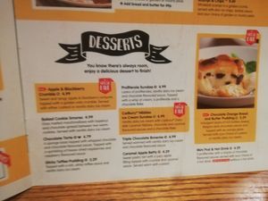 Menu at Rising Sun in Watford