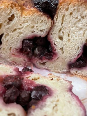 Blueberry pastry  at Gordo Vegano in Buenos Aires