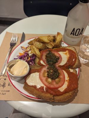 Milanesa napolitana at Gordo Vegano in Buenos Aires