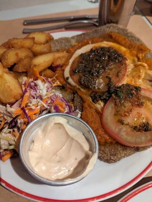 Milanesa napolitana at Gordo Vegano in Buenos Aires