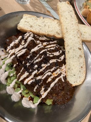 Goulash with spaetzle  at Gordo Vegano in Buenos Aires