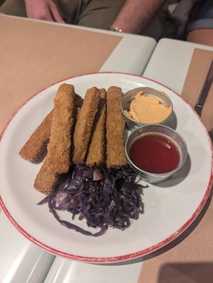 "Pollo" tenders (tofu) at Gordo Vegano in Buenos Aires
