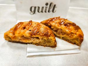 Texture of their apple pie at Guilt Cookies in Central Singapore
