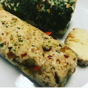 *Macadamia Nut Cheese
Delicate 5-inch cylinders of our cultured nut-based cheese are the perfect dairy-free substitute. Soft & spreadable finished with chopped walnuts or pecans. at Vegan Delights LG Inc in Sioux Lookout