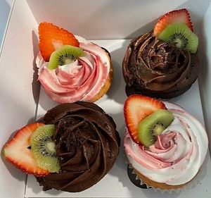 GF- Fruit infused & chocolate Cupcakes
These tender and delicious gluten-free cupcakes topped with fresh fruit are the perfect treats for that special occasion. at Vegan Delights LG Inc in Sioux Lookout