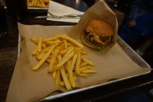 The Liffey Burger (not vegan) at The Liffey in Stockholm