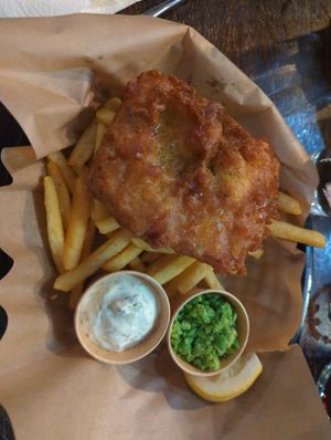 Vegan fish and chips at The Liffey in Stockholm