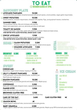 Menu in English   at De Bon'heur in Marseille