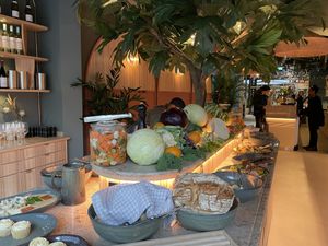 Cold food table #Veganuary at ChouChou in Stockholm