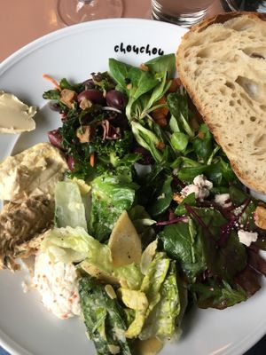 Cold dishes from buffet (really good)  at ChouChou in Stockholm