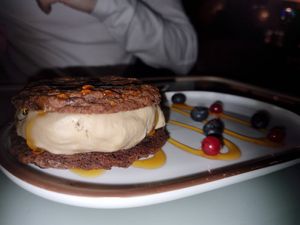 Chocolate chip cookie sandwich at ChouChou in Stockholm