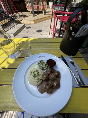 The vegan Swedish meatballs  at ChouChou in Stockholm