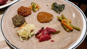 Vegan Injera - close-up at Mama Ethiopian Cuisine in Seoul