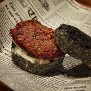 Drop The Beet 
Beetroot with shitake mushrooms , organic barley and organic oat  at SUSU Vegan Mylk Bar Penang in Penang