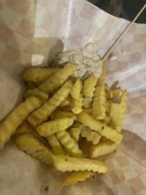 Ask for vegan cream sauce on the side instead of ketchup and it will happen!  at SUSU Vegan Mylk Bar Penang in Penang