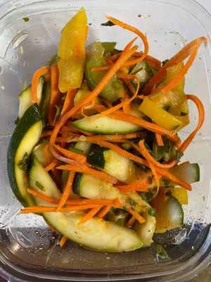 Vegan Zucchini Salad. IN TAKE HOME CONTAINERS. at Marie et Cie in Valley Village