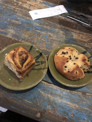 Cinnamon and chocolate bun  at Pain Brut in Montpellier