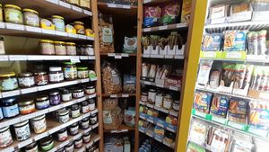 Some big packages at Nature's Food Veganshop in Hannover