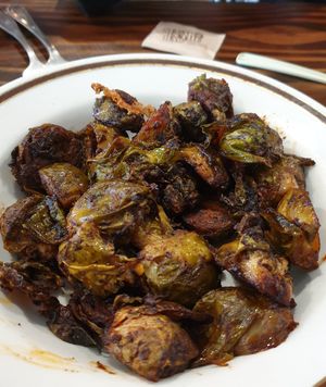 sprouts are great but salty at Old Cuss Cafe in South Salt Lake