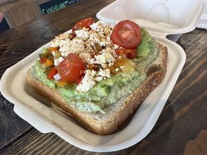 Avo toast  at Old Cuss Cafe in South Salt Lake