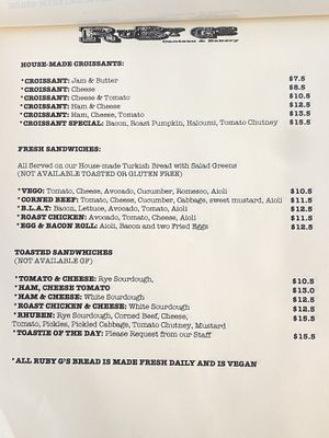 Standard fare at Ruby G's Canteen & Bakery in Coconut Grove