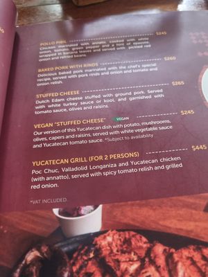 Vegan "stuffed cheese" at MUGY in Merida