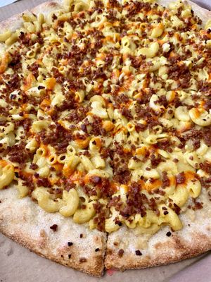 Bacon Mac and cheese pie  at Paranormal Pizza in Bethlehem