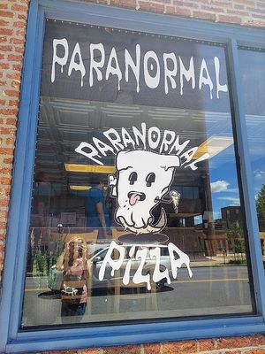 Outside, used to be a traditional pizza shop for many years at Paranormal Pizza in Bethlehem