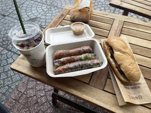 Brown rice spring rolls   at Bon's Vegan Bistro in Ho Chi Minh City