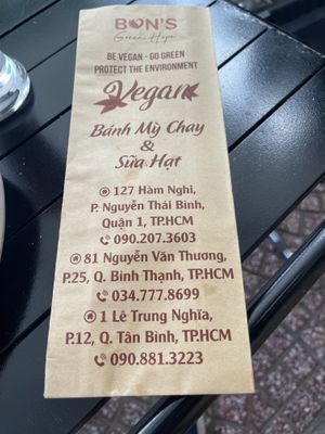 3 branches   at Bon's Vegan Bistro in Ho Chi Minh City