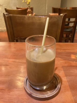 Hot milk coffee  at Bon's Vegan Bistro in Ho Chi Minh City