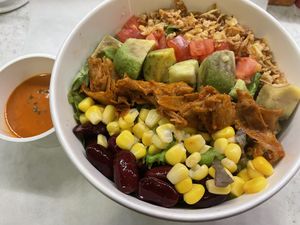 Cajun “chicken” Cobb salad #Veganuary at 2foods - Ginza Loft in Tokyo