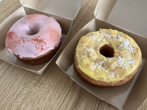 Sakura (seasonal) and mango&passion donuts  at 2foods - Ginza Loft in Tokyo