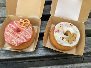 Christmas donuts we picked up at 2Foods Ginza  at 2foods - Ginza Loft in Tokyo