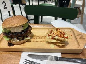 the terriyaki a avocado burger (my favorite)  at 2foods - Ginza Loft in Tokyo