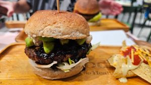 teriyaki avocado burger at 2foods - Ginza Loft in Tokyo